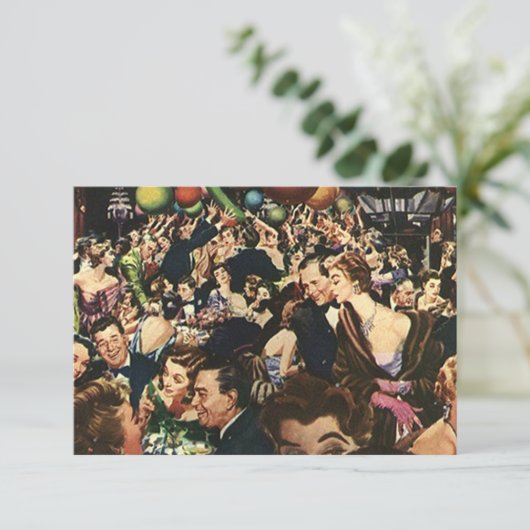 Retro Fun - uitnodiging voor grote partijen (Staand voorkant)