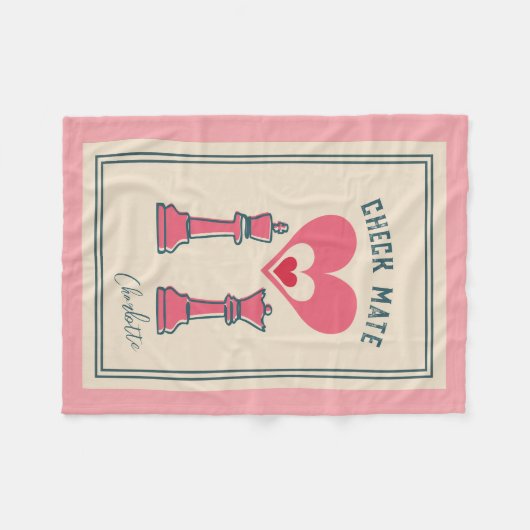 Retro Fun Valentijnsdag geschenken Schaakmat Schak Fleece Deken (Voorkant (Horizontaal))