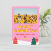 Retro Fun Vibe Kerst Wenskaart Feestdagenkaart (Staand voorkant)