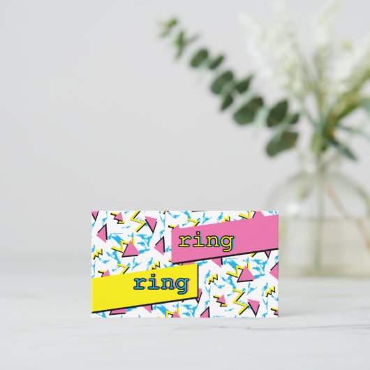 Retro Fun Visitekaartje persoonlijke contactkaart Contactkaartje (Staand voorkant)