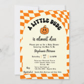 Retro Fun Wavy geruit een beetje dude Baby shower Kaart (Voorkant)