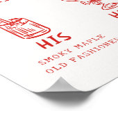 Retro Fun zijn en haar handtekening Drink bruiloft Poster (Hoek)