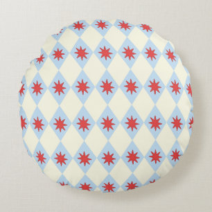 Retro Funhaus Circus Star Diamant Rond Kussen