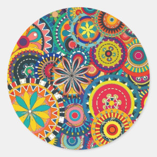 Retro Funk Fun Ronde Sticker