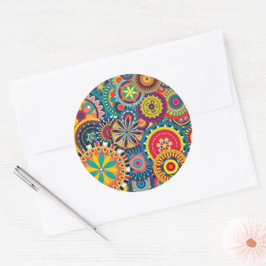 Retro Funk Fun Ronde Sticker (Envelop)