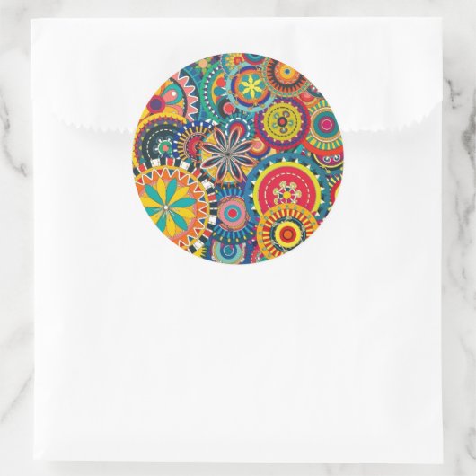 Retro Funk Fun Ronde Sticker (Tas)