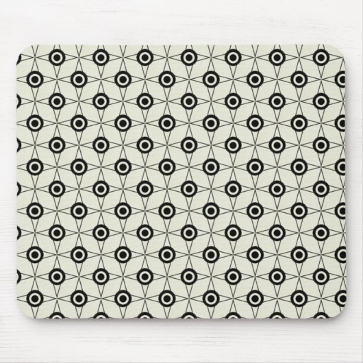 Retro Funk Geometric Mousepad, Black and Ivory Muismat (Voorkant)