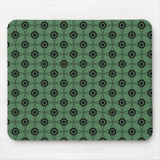 Retro Funk Geometric Mousepad, Clover Green Muismat (Voorkant)