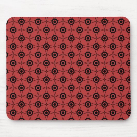 Retro Funk Geometric Mousepad, Red Muismat (Voorkant)