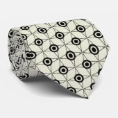 Retro Funk Geometric Stropdas, Black and Ivory Stropdas (Opgerold)