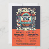 Retro Funky 50 jaar High School Reunion Mixed Tape Kaart (Voorkant)