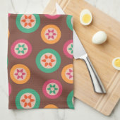 Retro Funky 70s Pattern Theedoek (Quarter Fold)