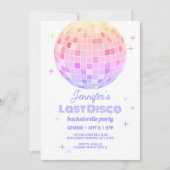 Retro Funky 70s Pink Disco Ball Bachelorette Party Kaart (Voorkant)