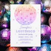 Retro Funky 70s Pink Disco Ball Bachelorette Party Kaart