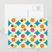 Retro Funky 70s Polka Dot Pattern Briefkaart (Voorkant / Achterkant)