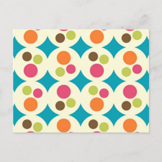Retro Funky 70s Polka Dot Pattern Briefkaart