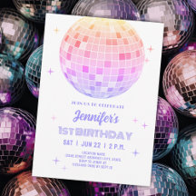 Retro Funky 90s Roze Disco Bal Verjaardagsfeestje