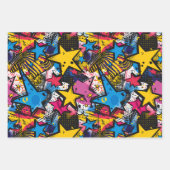 Retro Funky Abstract Comic Pop Pattern Inpakpapier Vel (Voorkant 3)