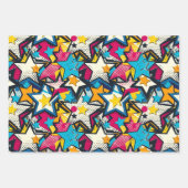 Retro Funky Abstract Comic Pop Pattern Inpakpapier Vel (Voorkant)