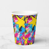 Retro Funky Abstract Comic Pop Pattern Papieren Bekers (Rechts)