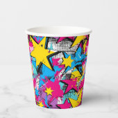 Retro Funky Abstract Comic Pop Pattern Papieren Bekers (Voorkant)