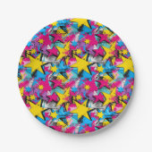 Retro Funky Abstract Comic Pop Pattern Papieren Bordje (Voorkant)