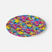 Retro Funky Abstract Comic Pop Pattern Papieren Bordje (Gekanteld)