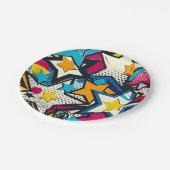 Retro Funky Abstract Comic Pop Pattern Papieren Bordje (Gekanteld)