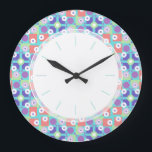 Retro Funky Aqua Paarse Geometric Kitchen uit 1950 Grote Klok<br><div class="desc">Fun Modern Pattern in retro 1950s funky kleuren. Fun geometrisch abstract patroon.</div>