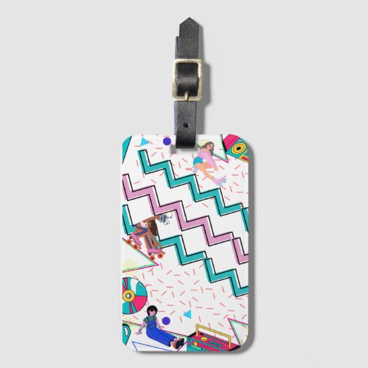 Retro Funky Bagagelabel (Voorkant (verticaal))