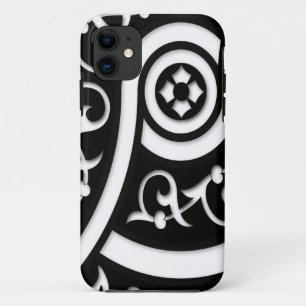 Retro Funky Black en White Design iPhone 11 Hoesje