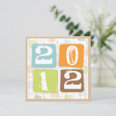 Retro Funky Block New Years Eve Party nodiging Kaart (Staand voorkant)