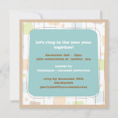 Retro Funky Block New Years Eve Party nodiging Kaart (Achterkant)