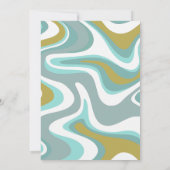 Retro Funky Blue en Gold Afstuderen Invitation Kaart (Achterkant)