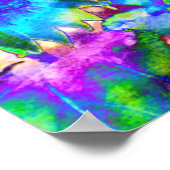 Retro funky Blue Sunflower Poster (Hoek)