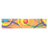 Retro Funky Circle Design Korte Tafelloper (Horizontaal)