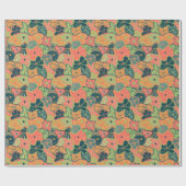 Retro Funky Colorful Flower Pattern Cadeaupapier (Vlak)