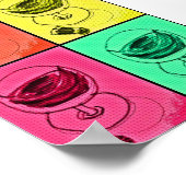 Retro Funky Cool Colorful Wine Glass Print (Hoek)