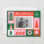 Retro Funky Foto Kerstmis  Feestdagenkaart (Voorkant)