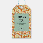 Retro Funky Groovy Boho Botanische Verjaardag Cadeaulabel (Voorkant)