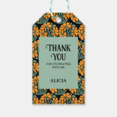 Retro Funky Groovy Daisy Bloem Verjaardag Dank u Cadeaulabel (Voorkant)