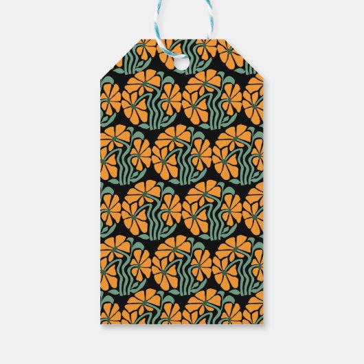 Retro Funky Groovy Daisy Bloem Verjaardag Dank u Cadeaulabel (Achterkant)