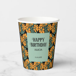 Retro Funky Groovy Daisy Flower Verjaardag Papieren Bekers