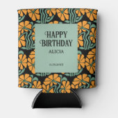 Retro Funky Groovy Daisy Verjaardag Koelbox Blikjeskoeler (Voorkant)