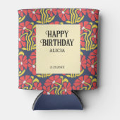 Retro Funky Groovy Trippy Daisy Bloemen Verjaardag Blikjeskoeler (Voorkant)