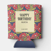 Retro Funky Groovy Trippy Daisy Bloemen Verjaardag Blikjeskoeler (Achterkant)