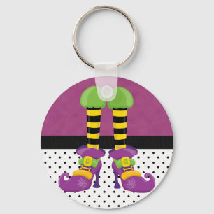 Retro Funky Halloween Witch Shoes Sleutelhanger