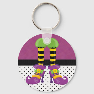 Retro Funky Halloween Witch Shoes Sleutelhanger