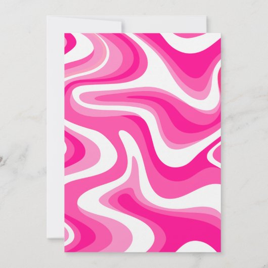 Retro Funky Hot Pink Afstuderen Invitation Kaart (Achterkant)