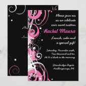 Retro Funky Hot Pink Sweet Sixteen 16 Uitnodiging (Voorkant / Achterkant)